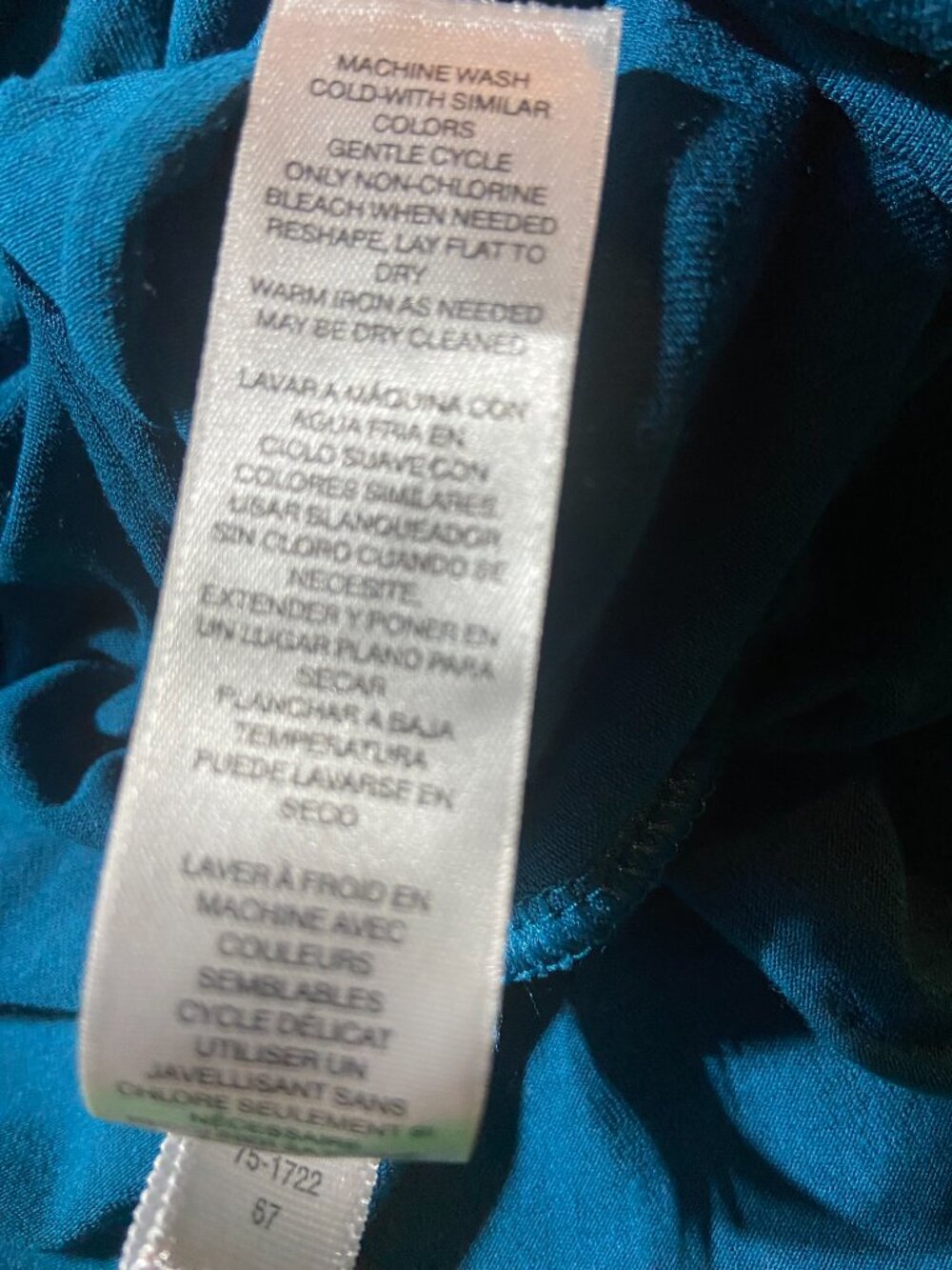 EUC White House Black Market Women’s Teal Draped Neck Sleeveless Top Sz M - Picture 5 of 5